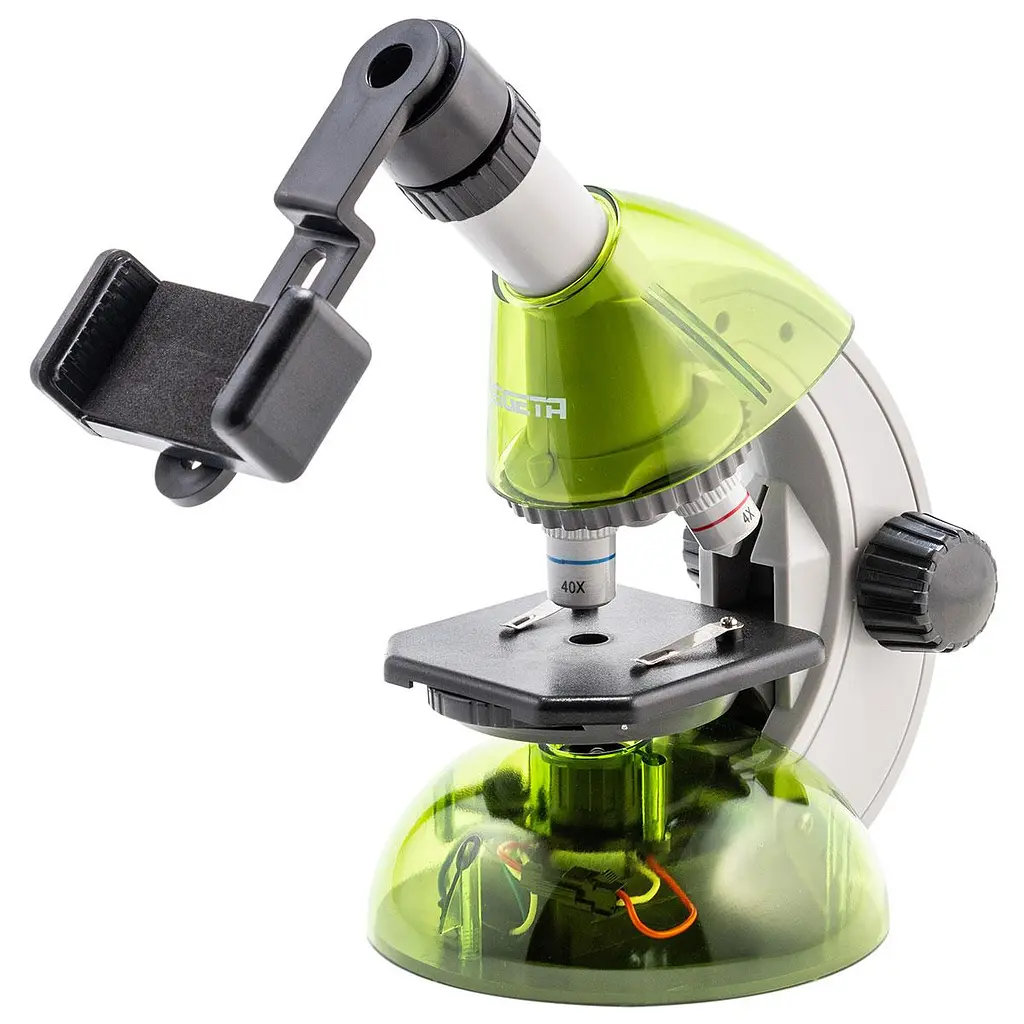 Мікроскоп дитячій SIGETA MIXI 40x-640x Green з адаптером для смартфона та набором для дослідів (65912) - фото 2