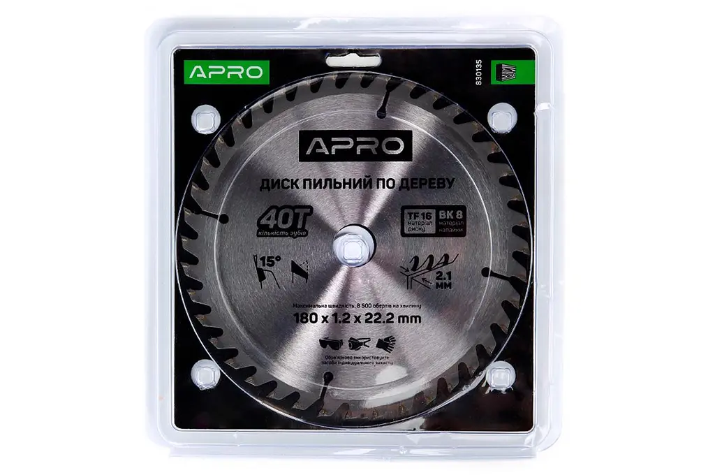 Диск пильний по дереву Apro 180 x 22.220мм x 40T - фото 2
