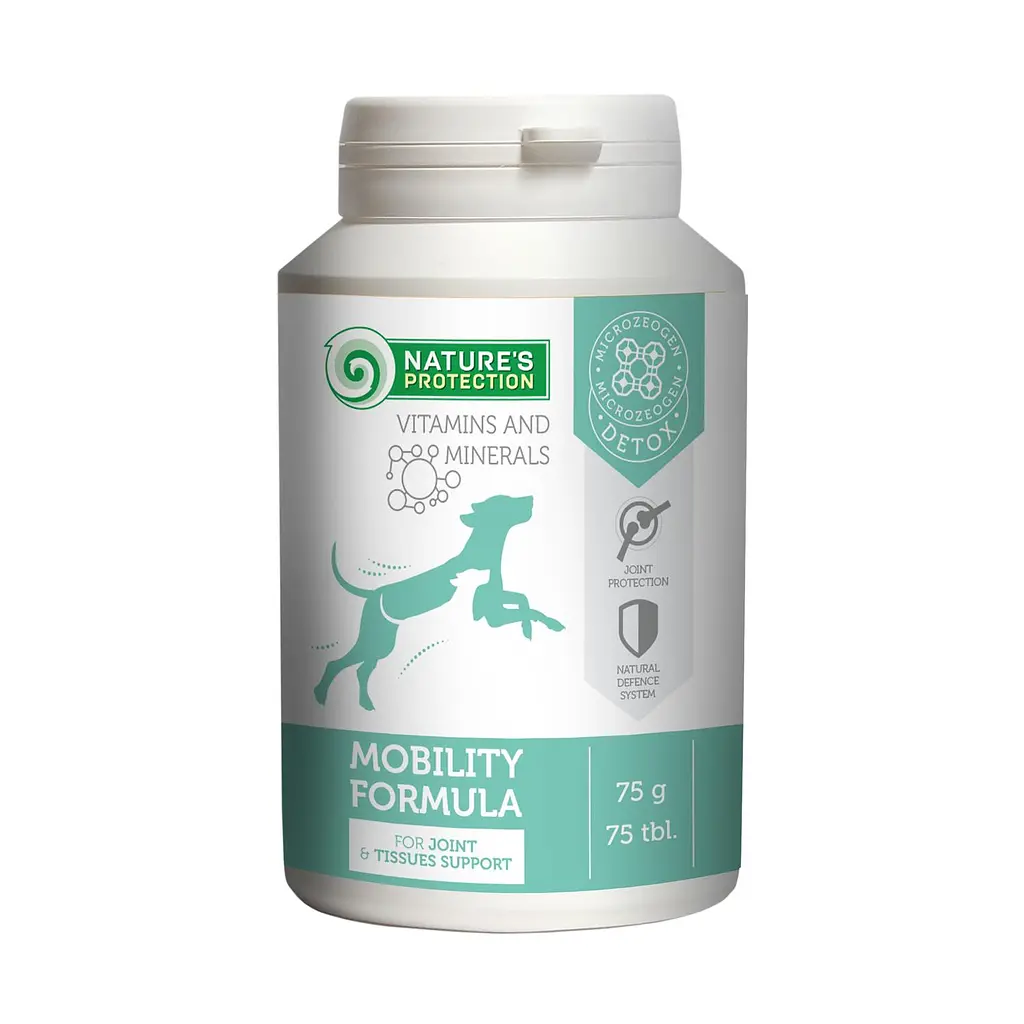 Добавка для зміцнення суглобів, сухожиль та зв'язок собак Nature's Protection Mobility Formula, 75 табл.