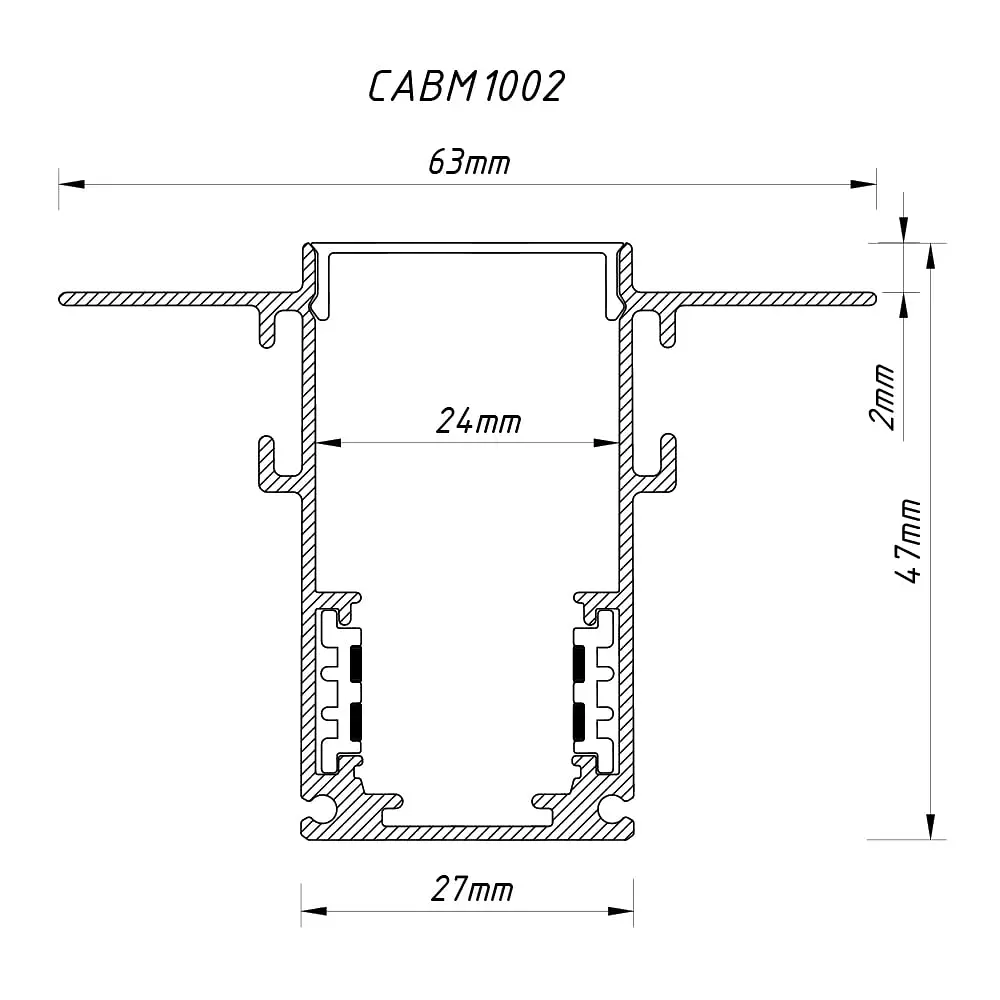 Шинопровід Ardero CABM1002 чорний вбудований 3м - фото 2