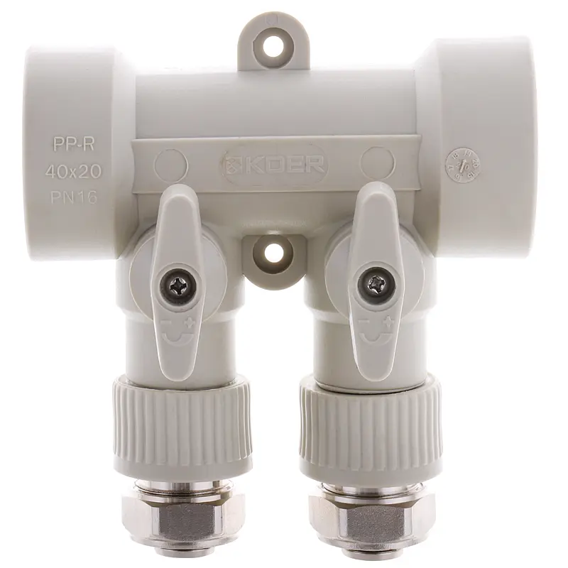 Колектор розподільний Koer 2-way з фітингом K0190.Pro - 40x20 PPR KP2555 - фото 3