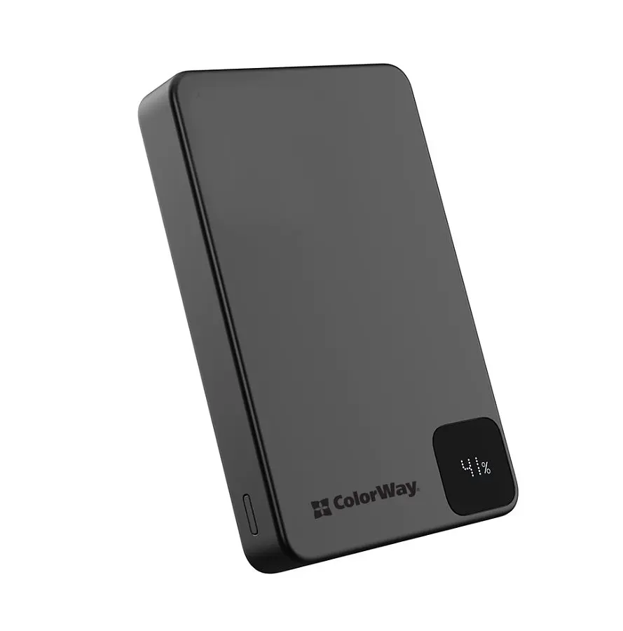 Повербанк Powerbank ColorWay PB-100LPA1BK-WPDD 10000mAh 15W MagSafe (USB-C PD 20W) Black - фото 3