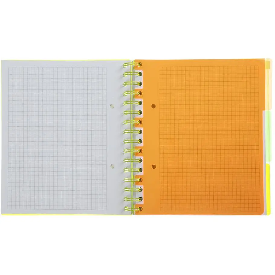 Зошит на пружині Buromax Neon В5 (170x205) 120 аркушів 3 PVC розділювачі жовтий (BM.24359911-08) - фото 3