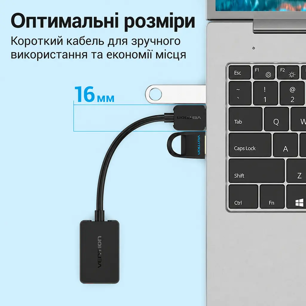 Зовнішня звукова карта Vention аудіоадаптер з підключенням USB-A з окремими гніздами 3,5 мм для навушників і мікрофона Plug & Play чорна (CDYB0) - фото 6