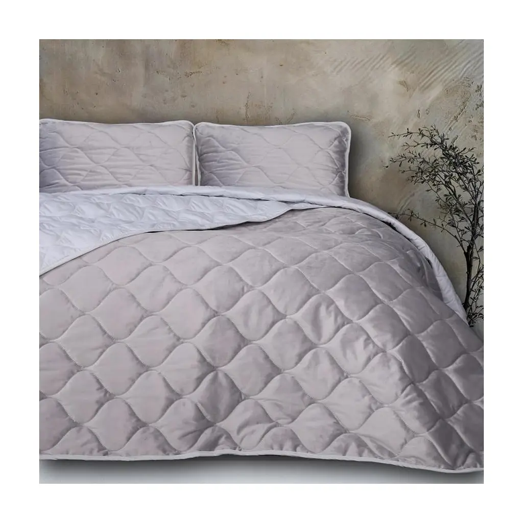 Покривало MirSon №5051 Velor charm Light gray 200х220 см (2200008376857) - фото 4