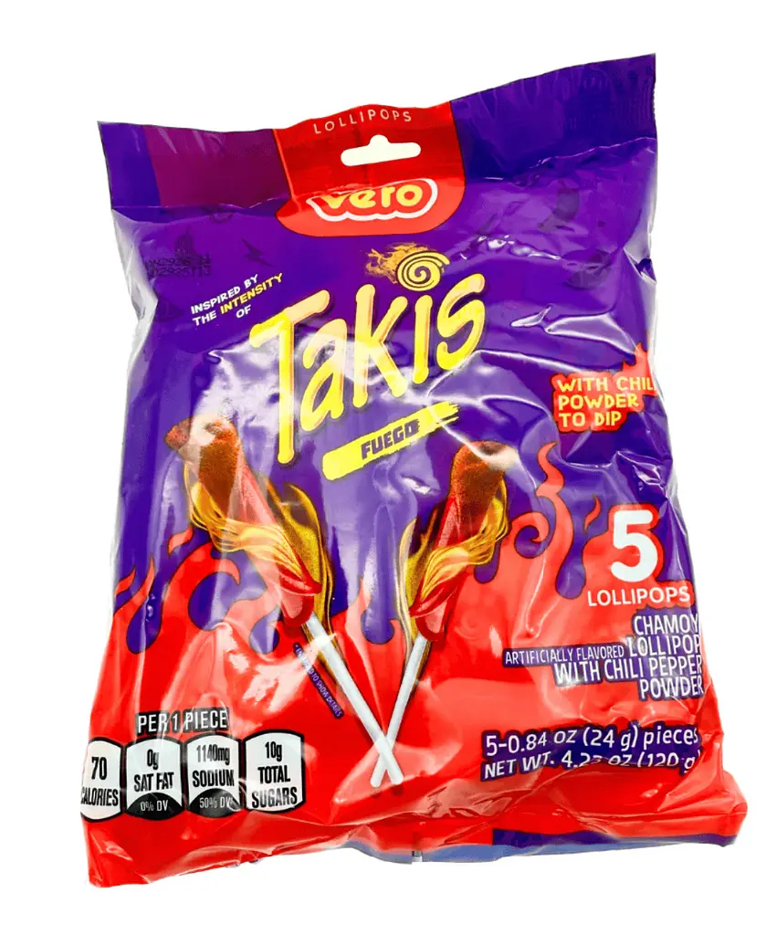 Гострі льодяники Vero Takis Fuego Chamoy Lollipops 120г - фото 6