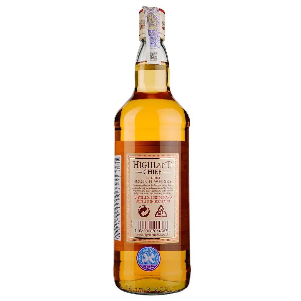 Віскі шотландський Highland Chief 3 YO blended 40%, 1 л - фото 2