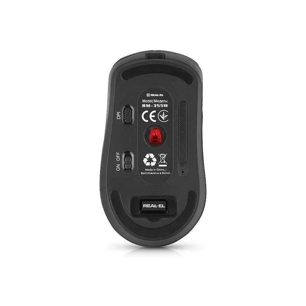 Мишка REAL-EL RM-355W Wireless Black (EL123200054) - фото 9