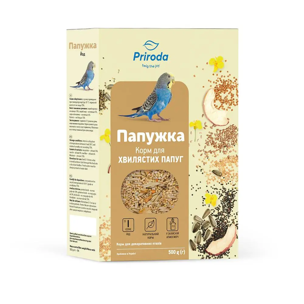 Корм Природа Папужка Йод 500г арт.PR241087