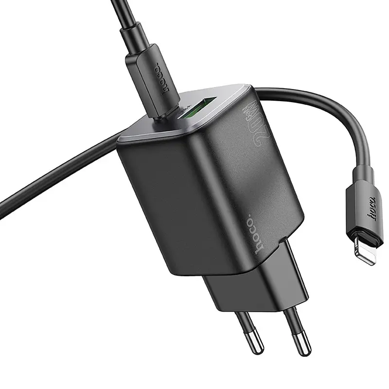 СЗУ Hoco N41 Almighty PD20W+QC3.0 (1USB-A/1C) + кабель Type-C to Lightning - фото 2