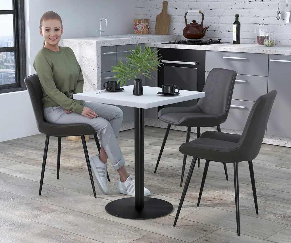 Обідній стіл квадратний BS-450 60×60 см Loft Design (Білий) - фото 2