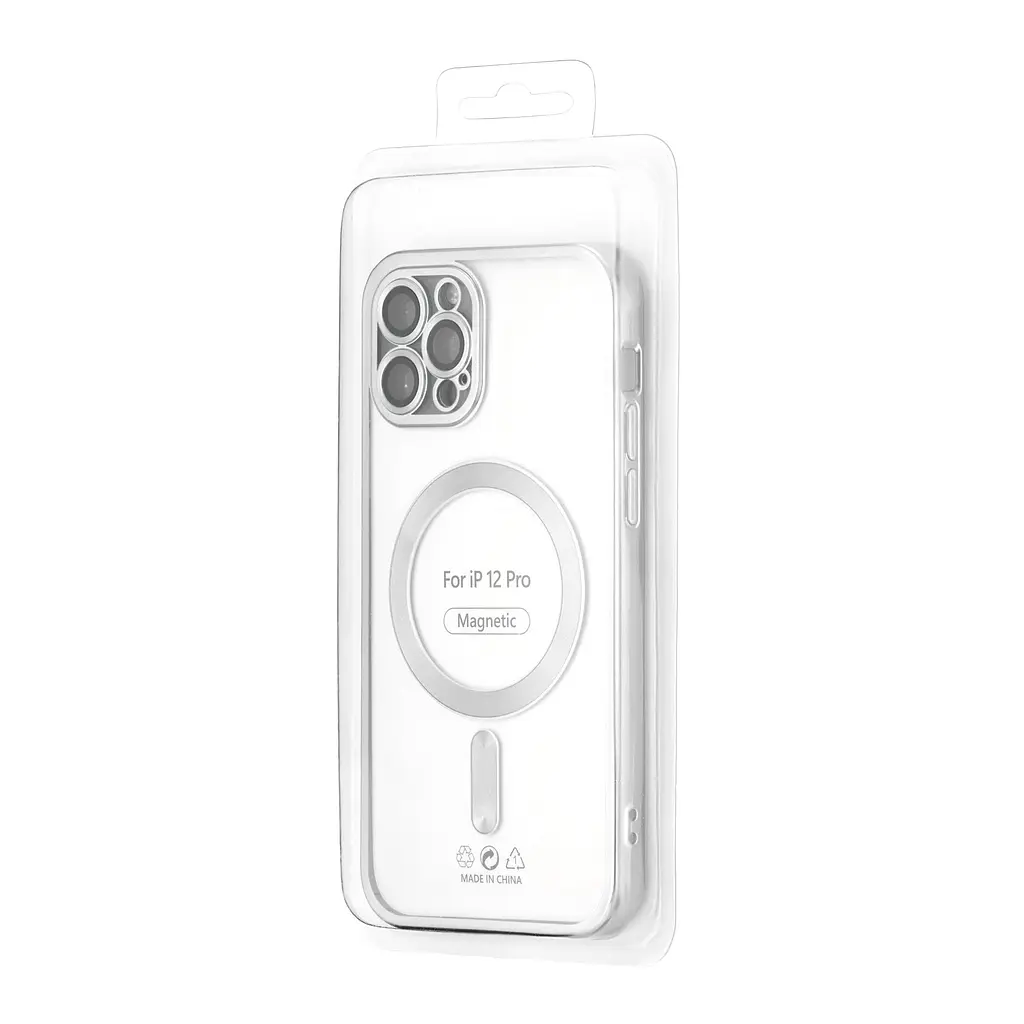 Чохол Ductil Metallic Edge with MagSafe (Protected Camera & Lens) iPhone 12 Pro Silver - фото 2