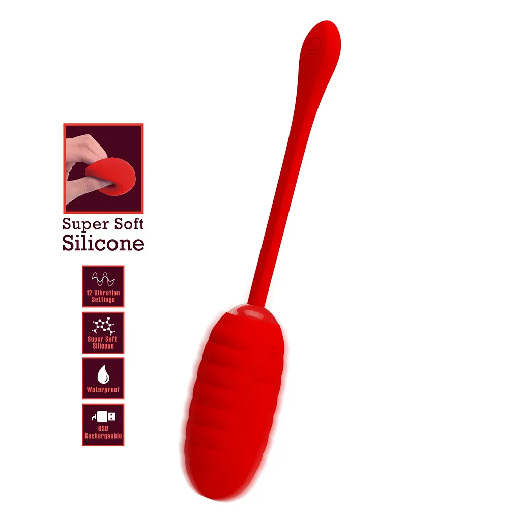 Віброяйце PRETTY LOVE Kirk Red 12 function vibrations PRETTY LOVE BI-014654-2 98610 - фото 4