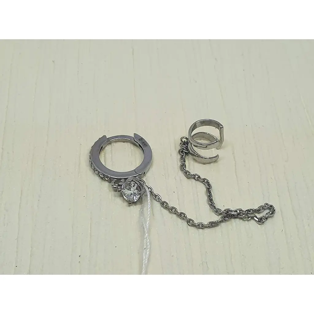 Серебряная серьга-каффа Ирий на хеликс. 4998 - фото 3