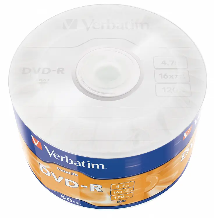 Диск Verbatim DVD-R 4,7Gb 16x DATA LIFE Tape Wrap 50 pcs (43791) (6267030) - фото 4