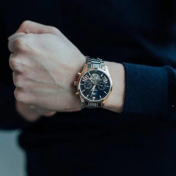 Чоловічий наручний годинник Guanquin Prestige Gold - фото 6