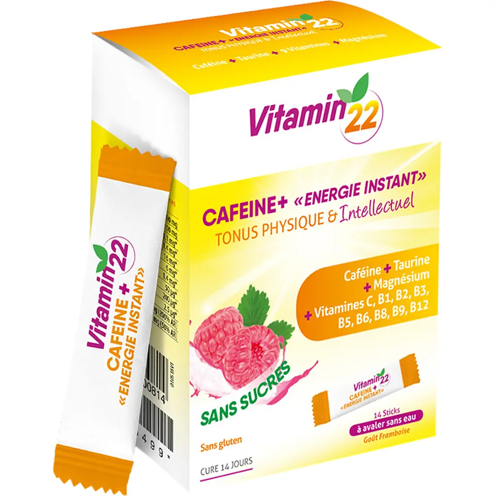 Кофеїн Vitamin'22 Cafeine + Мобілізація енергії та життєвої сили 14 стіків