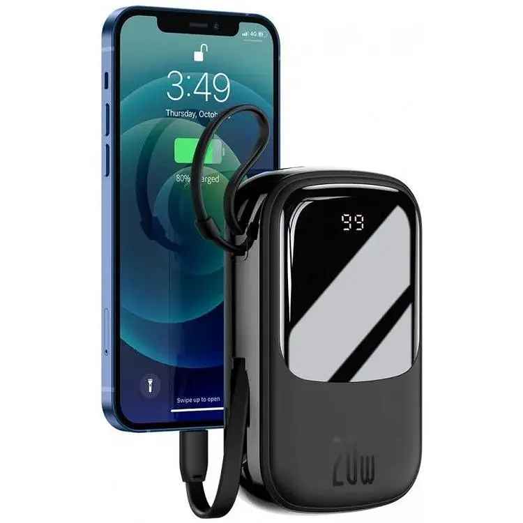 Портативна батарея Baseus Qpow Digital Display Quick Charge 20000 mAh 20W Lightning Cable PPQD-H01 Bl - фото 5