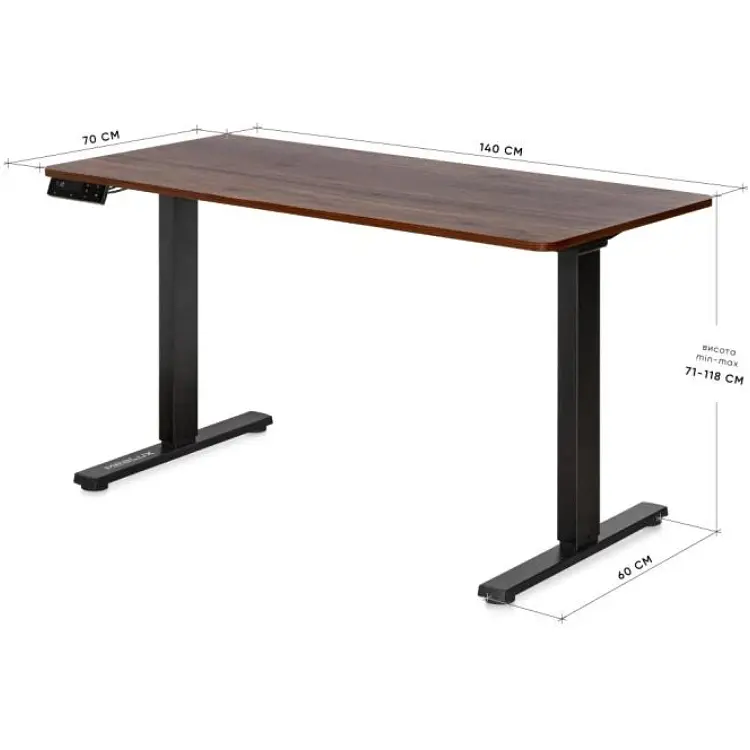 Стіл Mealux PowerDesk Duo XL Walnut (EVO-252 Duo Walnut/B) - фото 2