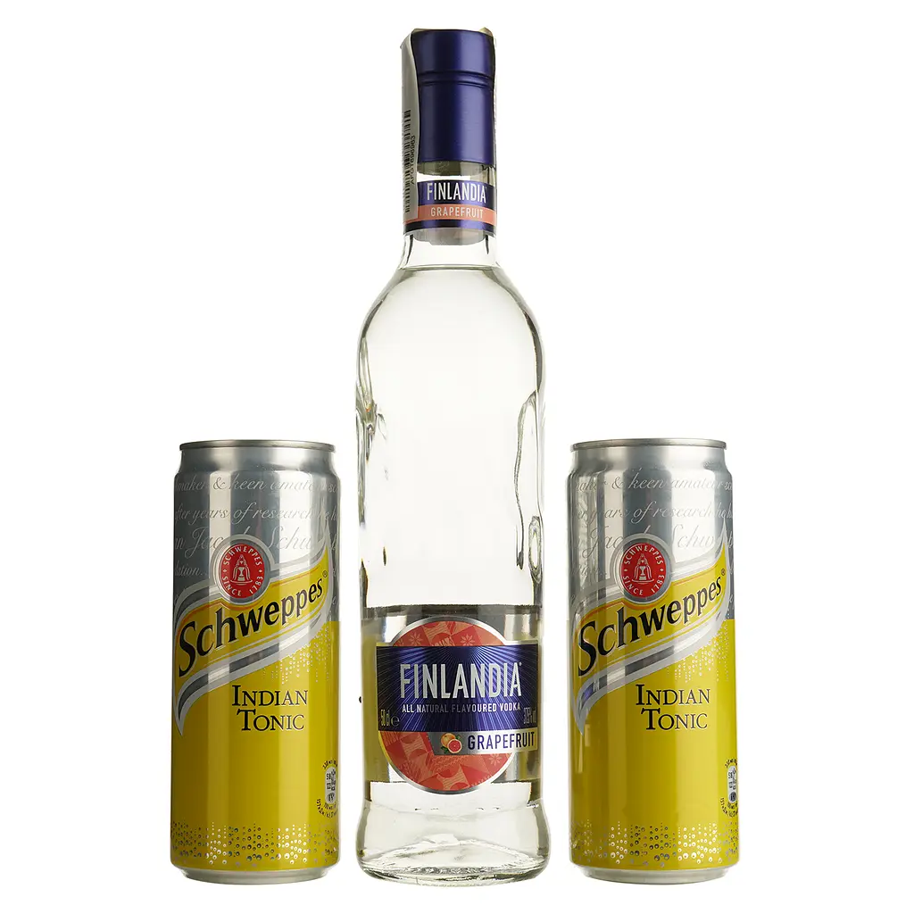 Водка Finlandia Grapefruit 37.5% 0.5л + Schweppes Indian Tonic 2 шт. по 0.33 л (778627) - фото 2