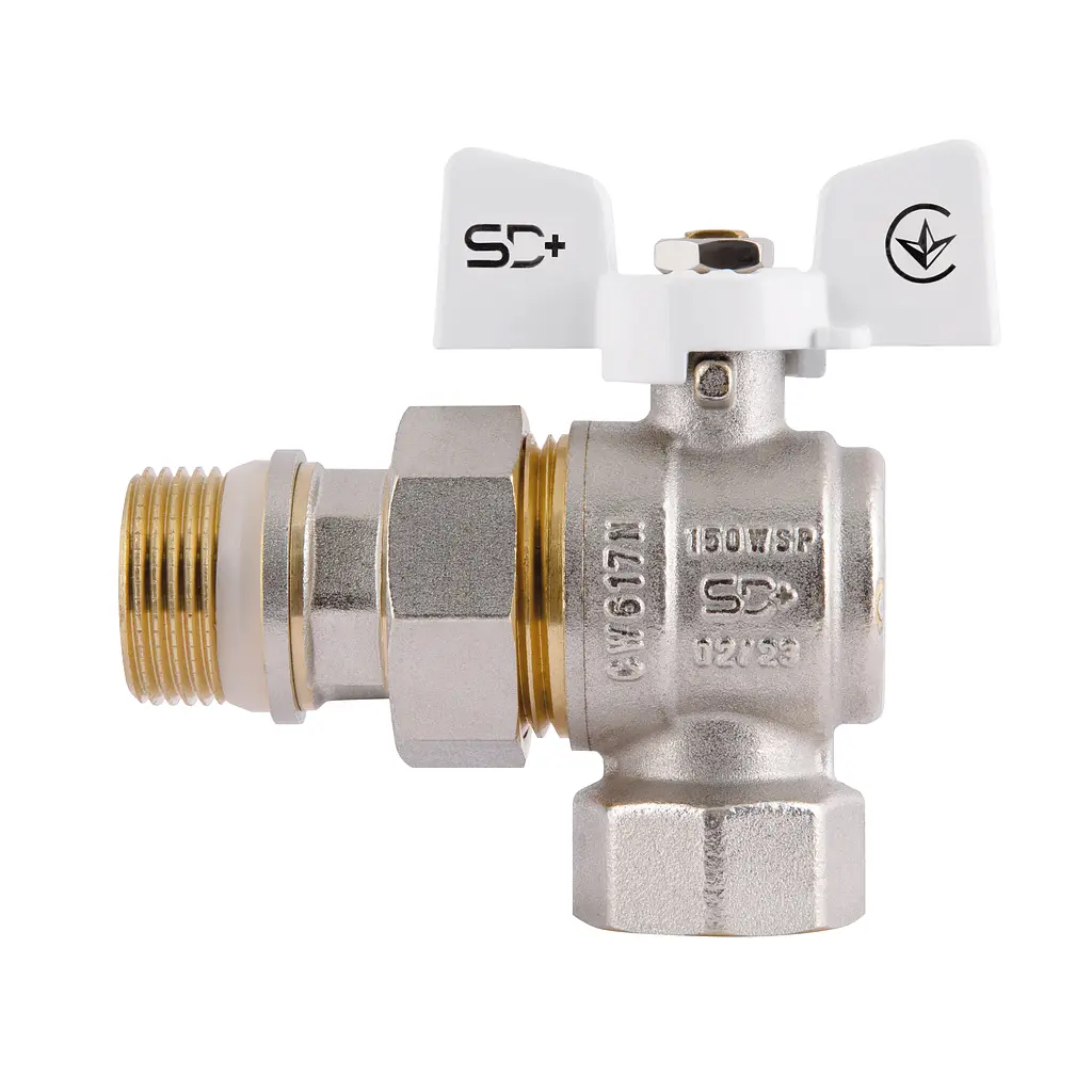 Кран кульовий з американкою SD з антипротіканням кутовий 3/4"зв PN40 SD901NW20PN40 - фото 3