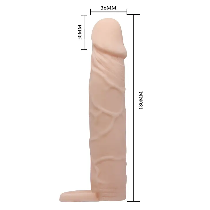 Подовжуюча насадка на член Pretty Love Penis Sleeve Flesh 7 - фото 2