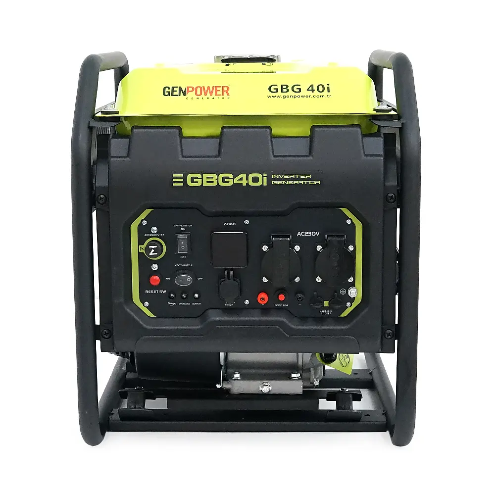 Генератор инверторный БЕНЗИНОВЫЙ GENPOWER GBG 40I 3.2kW (4kVA), однофазный, 230V, 50Hz, DC12V. обьем 15.0л. расход 0,374Lt/kWt-1Lt/h, ручний стартер (без АКБ), 530*440*540mm. 29kg. - фото 3