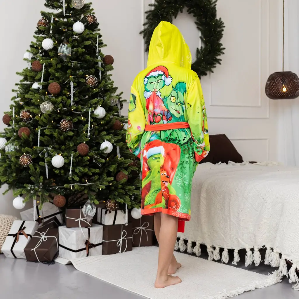 Халат дитячий з плюшевого велюру Grinch 18169 146-152 см - фото 6