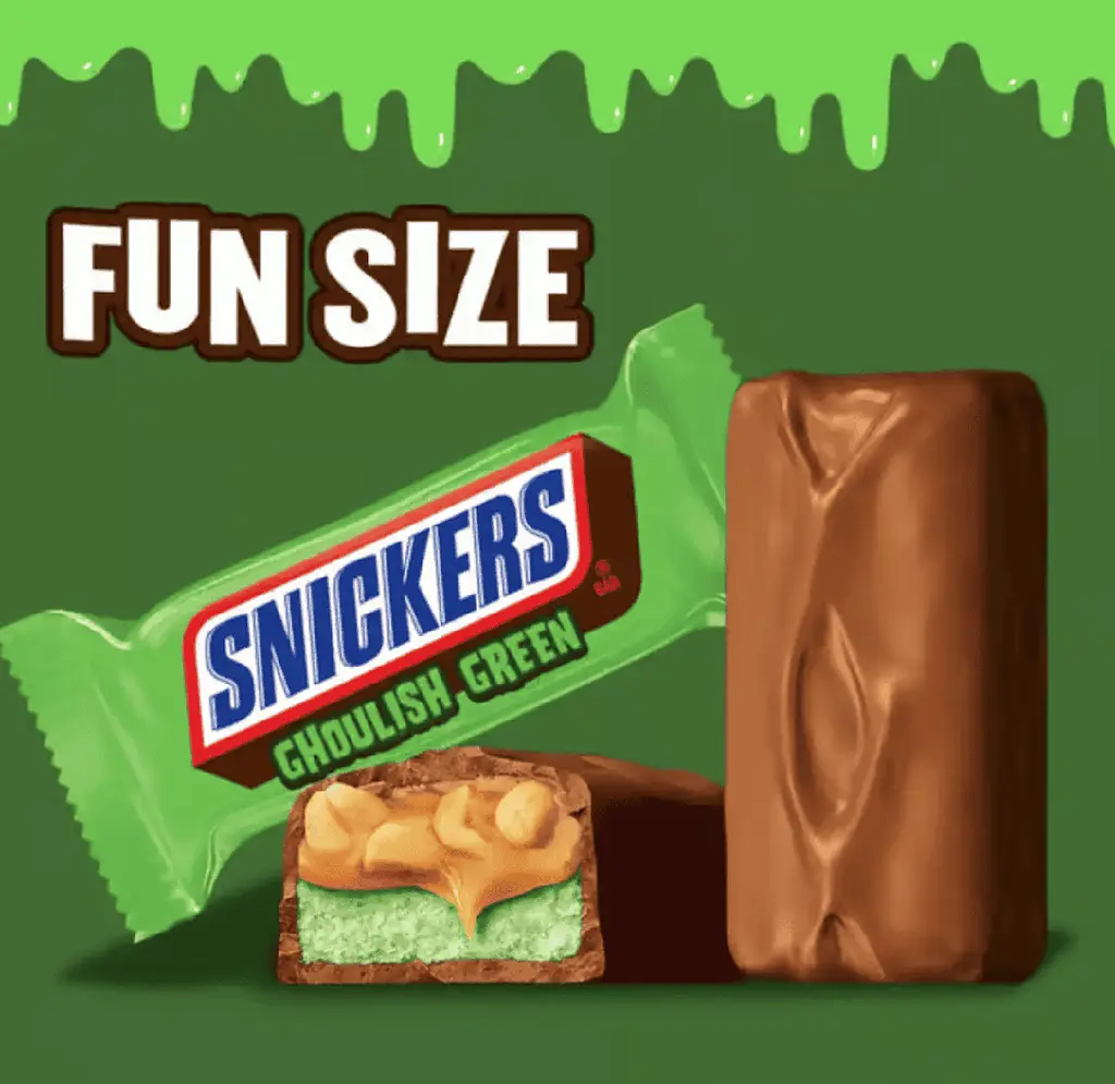 Набір міні-батончиків Mars Snickers & Twix Ghoulish Green Milk Chocolate Halloween Candy 35шт, 570г - фото 2