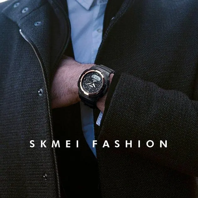 Чоловічий спортивний годинник Skmei 1454 Чорний із золотим - фото 6