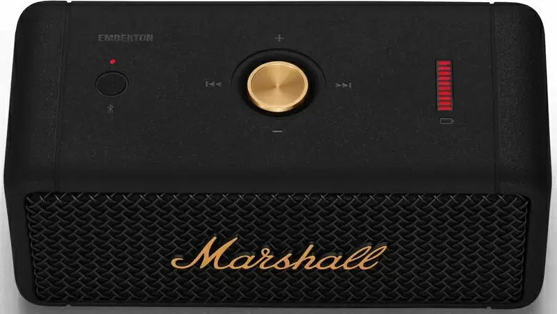 Портативна акустика (bluetooth-колонка) Marshall Emberton Black and Brass (1005696) (Asian Version) - фото 2