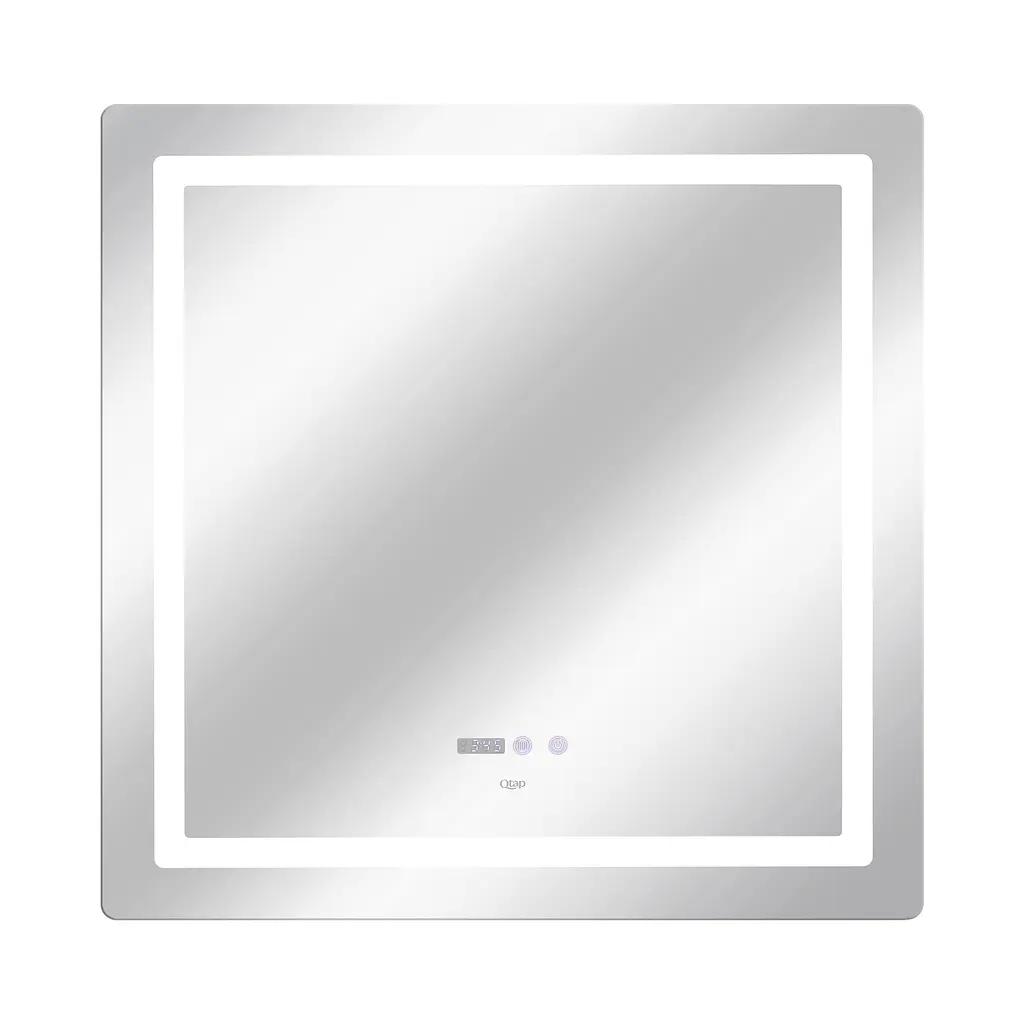Дзеркало Qtap Mideya 800x800 з LED-підсвічуванням Touch, з антизапотіванням, з годинником, диммером яскравості QT2078NCF8080W - фото 4