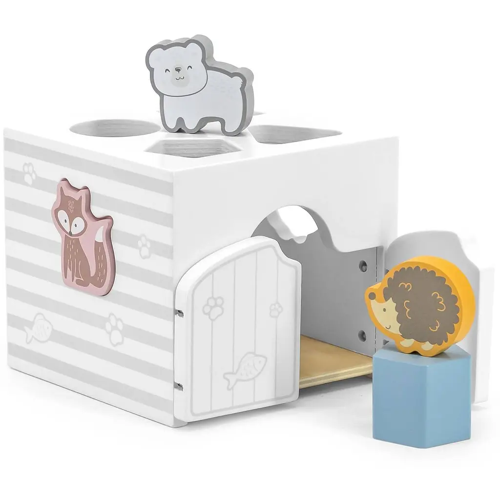 Дерев'яний сортер з брязкальцем Viga Toys PolarB Будиночок для звірят (44052) - фото 2