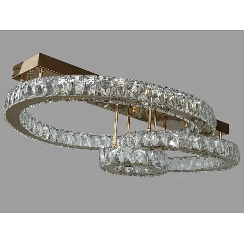 Люстра кільця Led Linisoln 7708-3D GD метал/скло золотий 3 лампи - фото 2