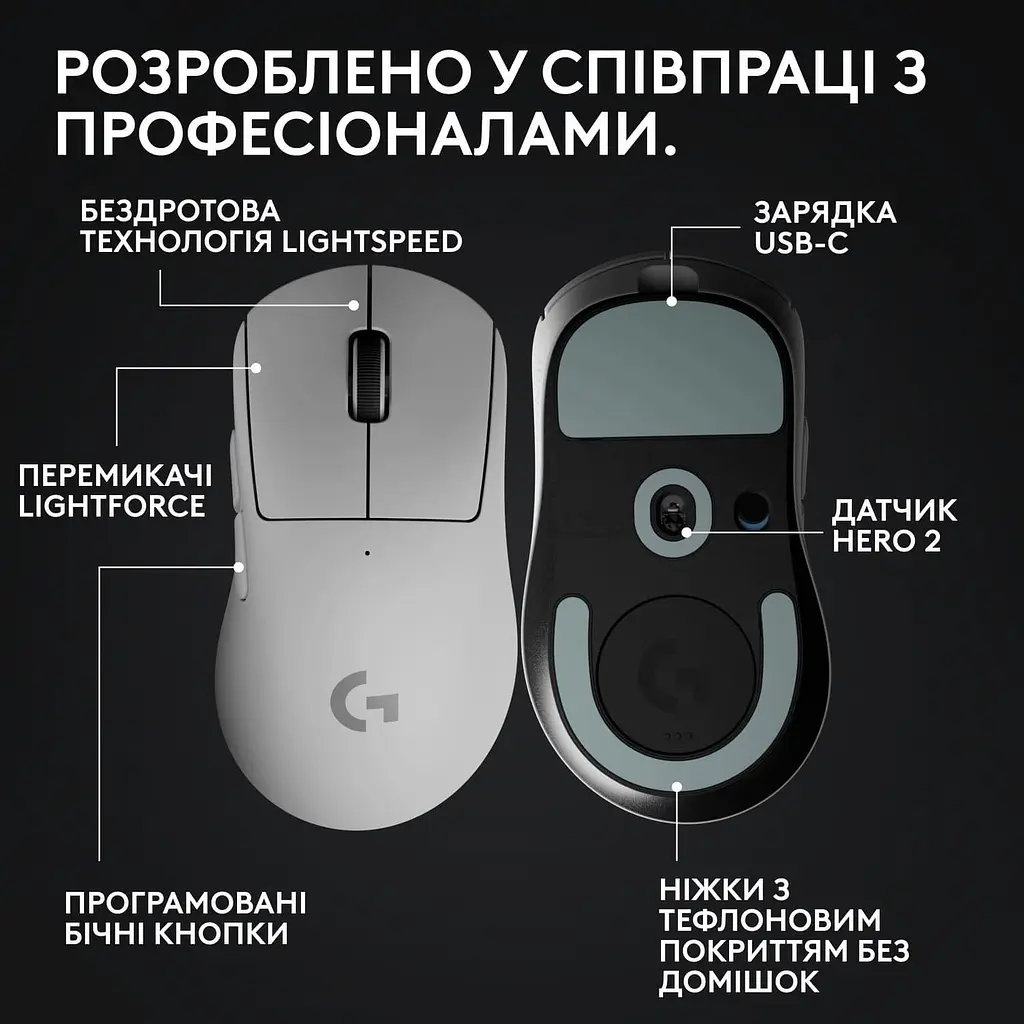 Миша Logitech G Pro X Superlight 2 DEX White (910-007365) - фото 6