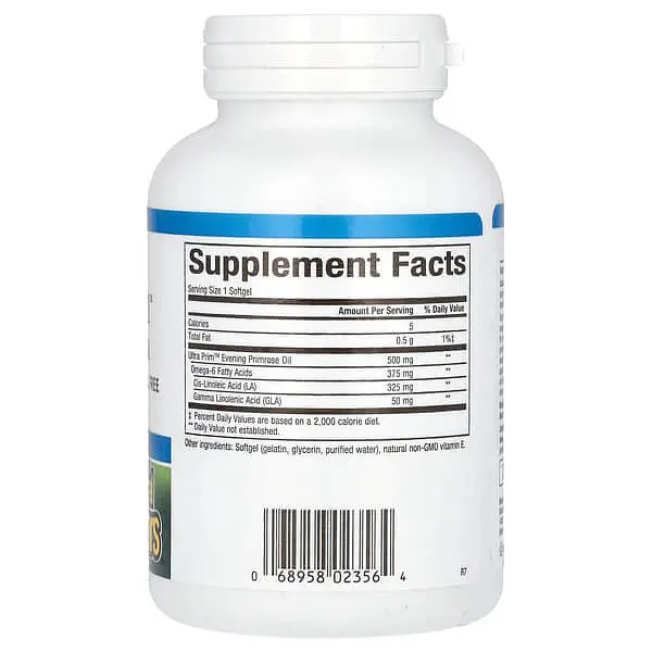 Примула вечірня Evening Primrose Oil 500 mg 180 Softgels Natural Factors vit0005097 - фото 2