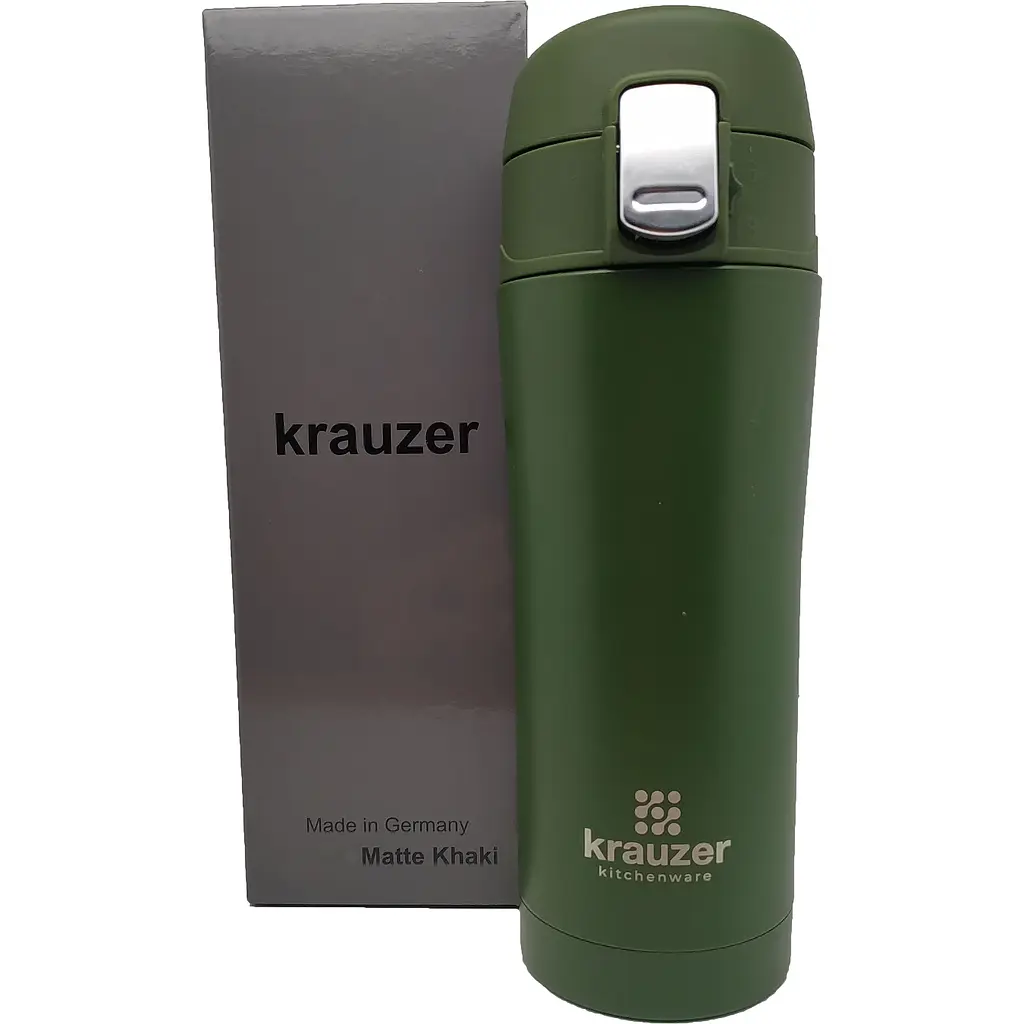 Термочашка Krauzer 350 мл зелена (86-350Matte Khaki) - фото 4