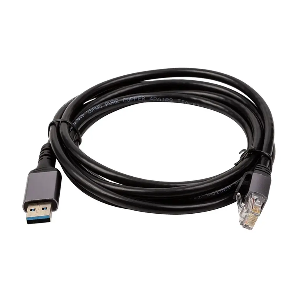 Кабель для передавання даних PowerPlant USB AM to RJ45 Ethernet CAT6 UTP 2.0m (CA914982) - фото 2