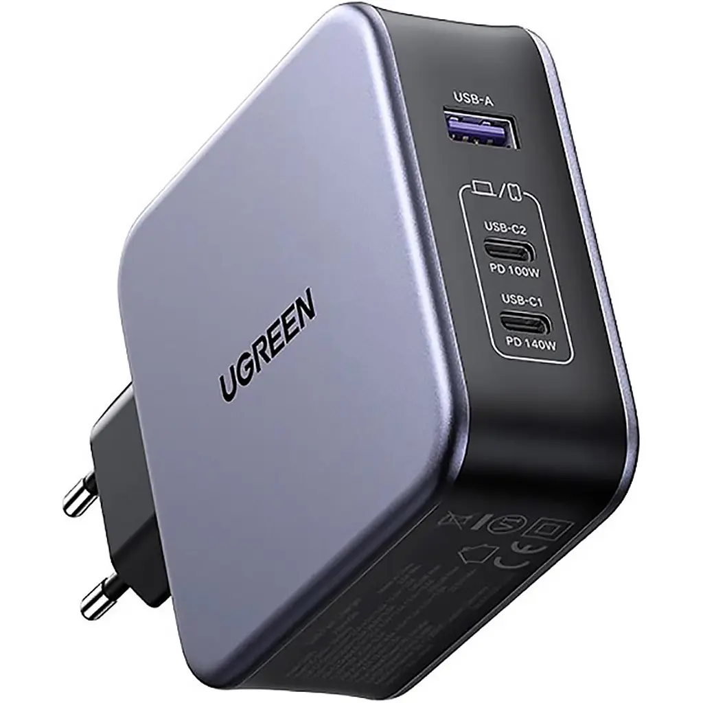 Мережевий зарядний пристрій Ugreen CD289 GaN Fast Charger 140W + Cable USB-C (90549) [99284] - фото 2