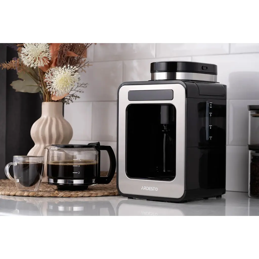 Кофеварка Ardesto капельная 0.6л зерно+молотая, дисплей серебристо-черный - фото 4