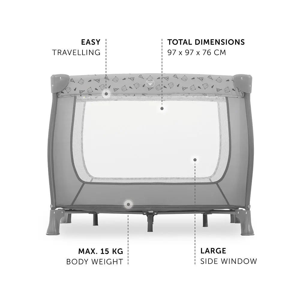 Дитячий манеж Hauck Sleep N Play SQ Nordic Grey (60649-0) - фото 8