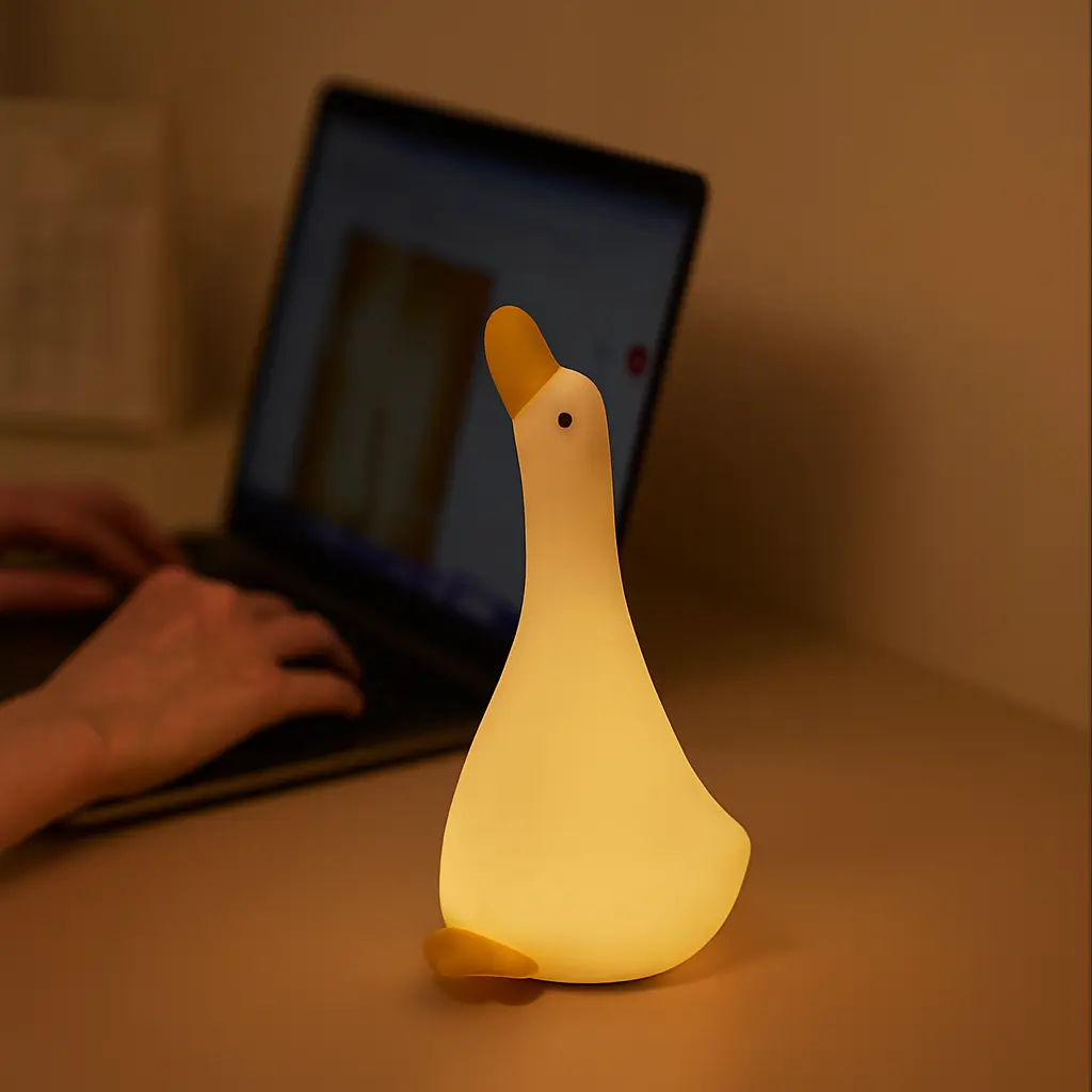 Нічник силіконовий Гусь USB 29x15 см для дітей на акумуляторі (6901560892729) - фото 4