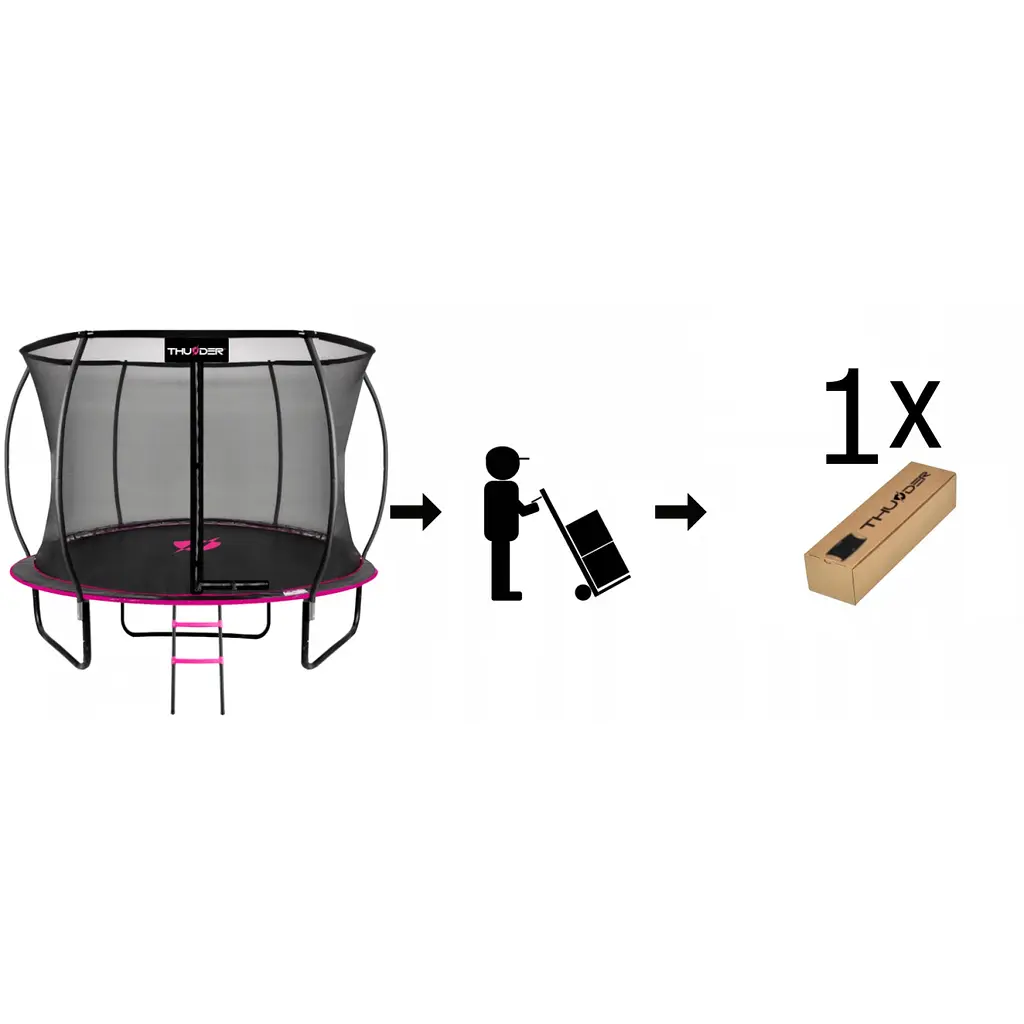 Батут із внутрішньою сіткою THUNDER Inside Ultra 6FT 185 см Black/Pink - фото 4