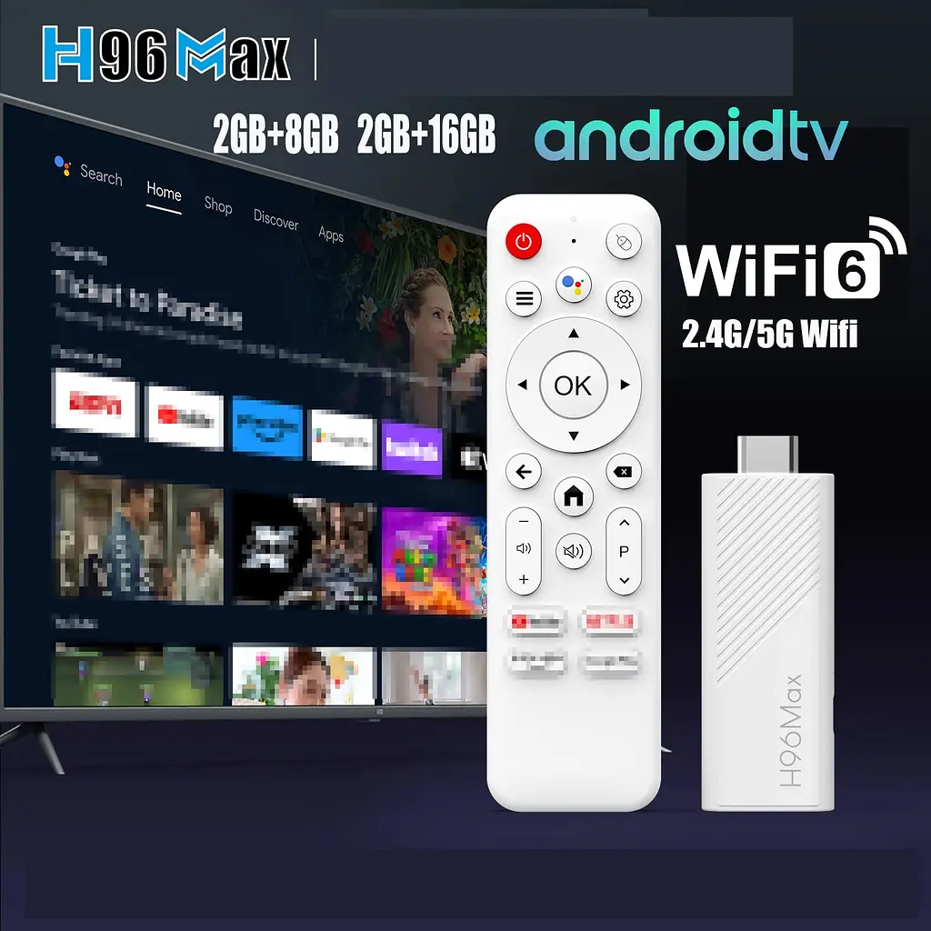H96 MAX 2/16Gb Allwinner H313 Android 10 смарт ТВ стік - фото 4