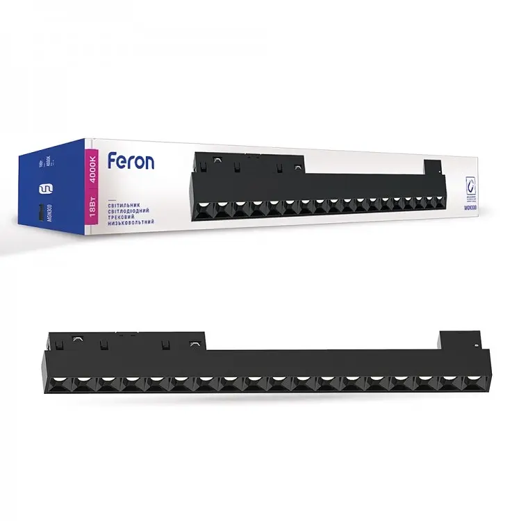 Светодиодный магнитный трековый светильник Feron MGN300, 18W 4000К черный (41931) - фото 2