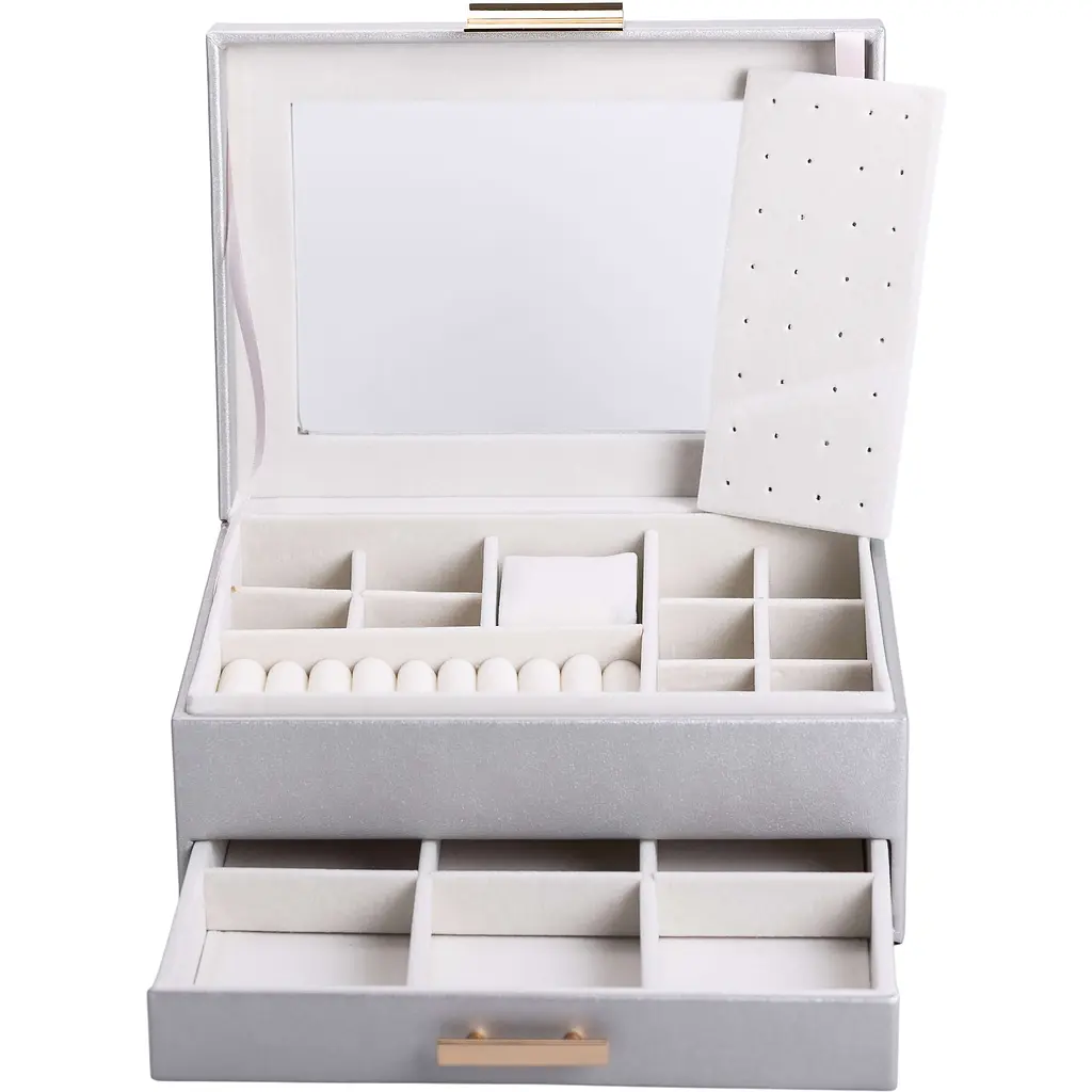 Скринька-органайзер для прикрас Yiwu 23x17x11 см сіра HP-5-36G - фото 6