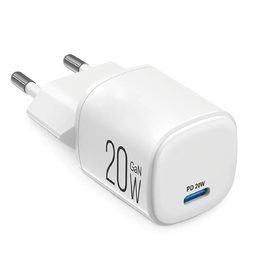 Мережевий зарядний пристрій Brevia ePowerGaN PD20W USB-C білий 44020GCW