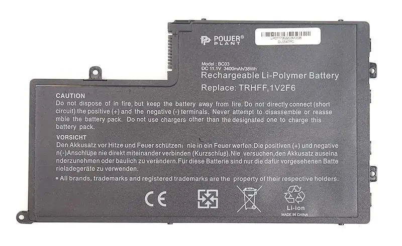 Акумулятор PowerPlant для ноутбуків DELL Inspiron 15-5547 Series (TRHFF, DL5547PC) 11.1V 3400mAh (NB440580) - фото 2