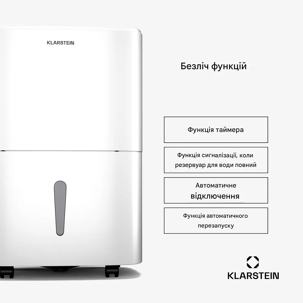 Осушувач повітря KLARSTEIN DryFy 20 л/24 год (10046367)
 - фото 2
