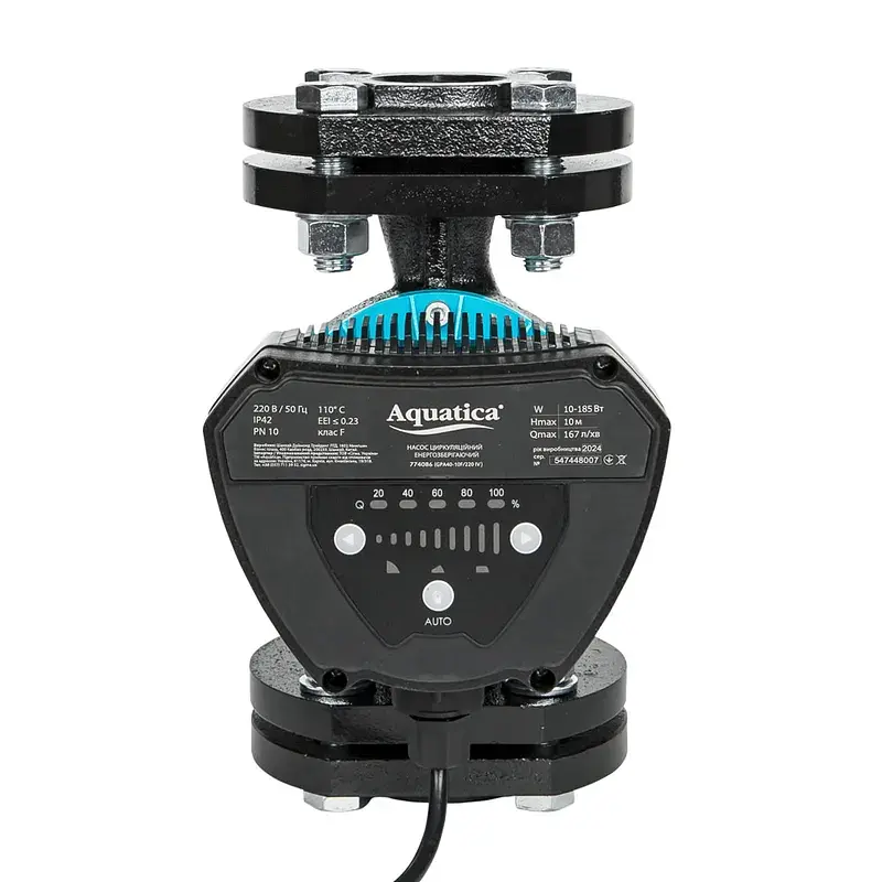 Насос циркуляційний енергозберігаючий фланц 10-185Вт Hmax 10м Qmax 167л/хв DN40 220мм + відповідний фланець AQUATICA GPA40-10F/220 IV (774086) - фото 8